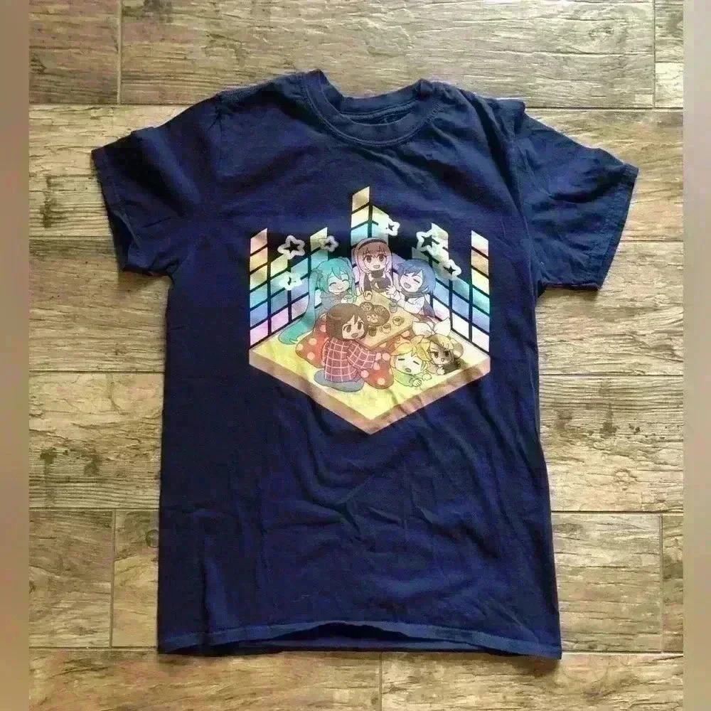 vocaloids dark blue short sleeve t-shirt adult size small